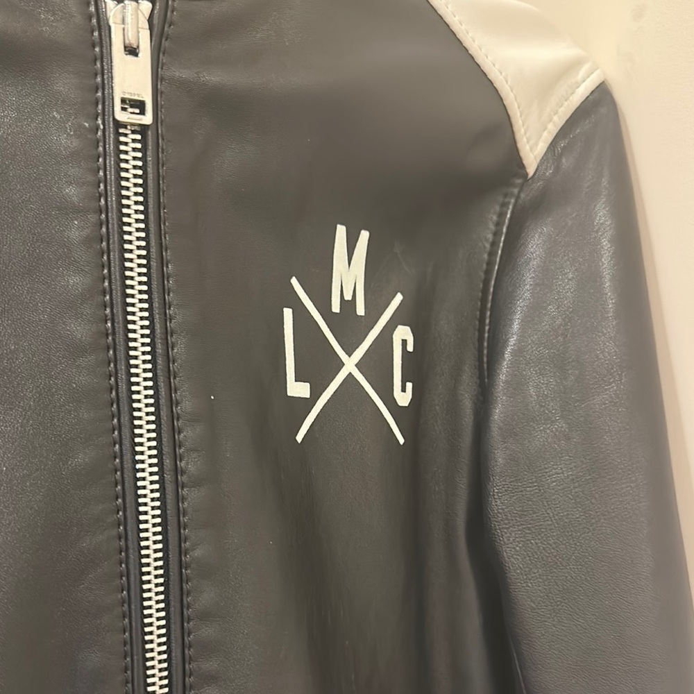 Diesel Black and White Leather Jacket - Picture 2 of 6